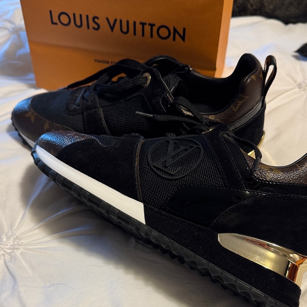 Authentic Louis Vuitton Black and Gold Athletic Shoes